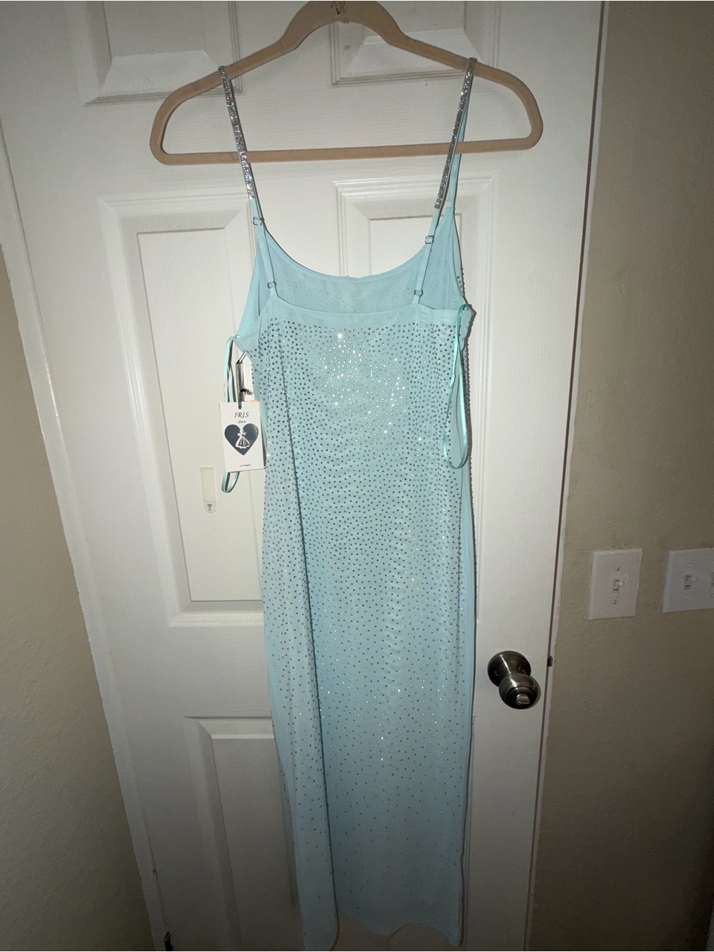 NanaMacs Light Blue Sequin Slip Maxi Dress